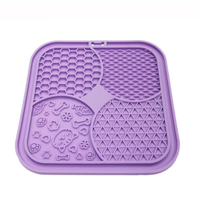 Nordic Paws Slikkemåtte Slowfeeder Til Hund og Kat, Lilla Ø20cm