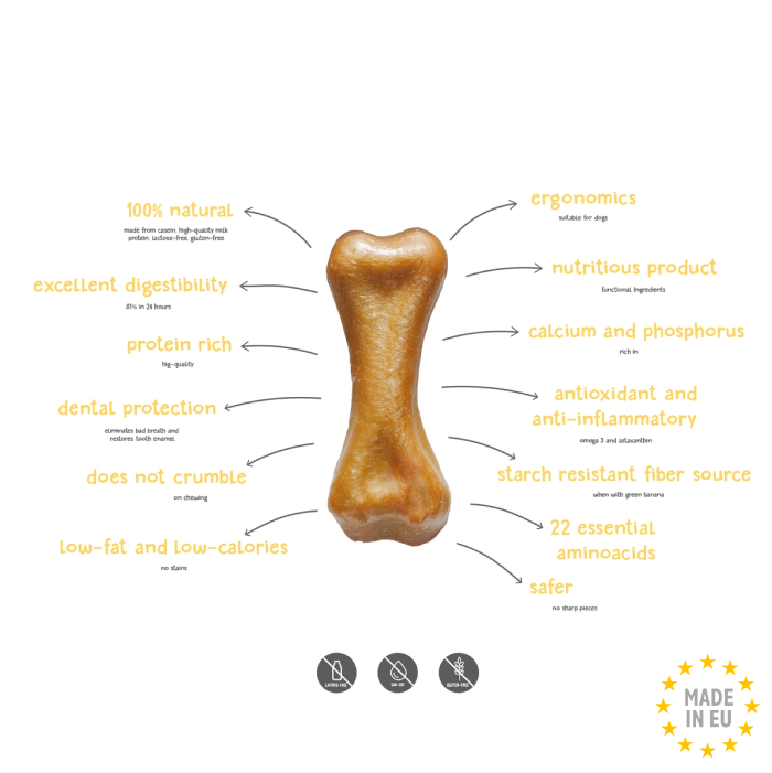 Plutos Healthy chews 100 % Naturlig Tandrendende Oste tyggeben m. Kyllinge smag Large