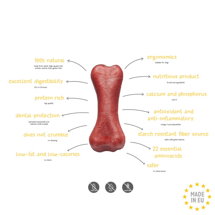 Plutos Healthy chews 100 % Naturlig Tandrendende Oste tyggeben m. Skinke smag Small