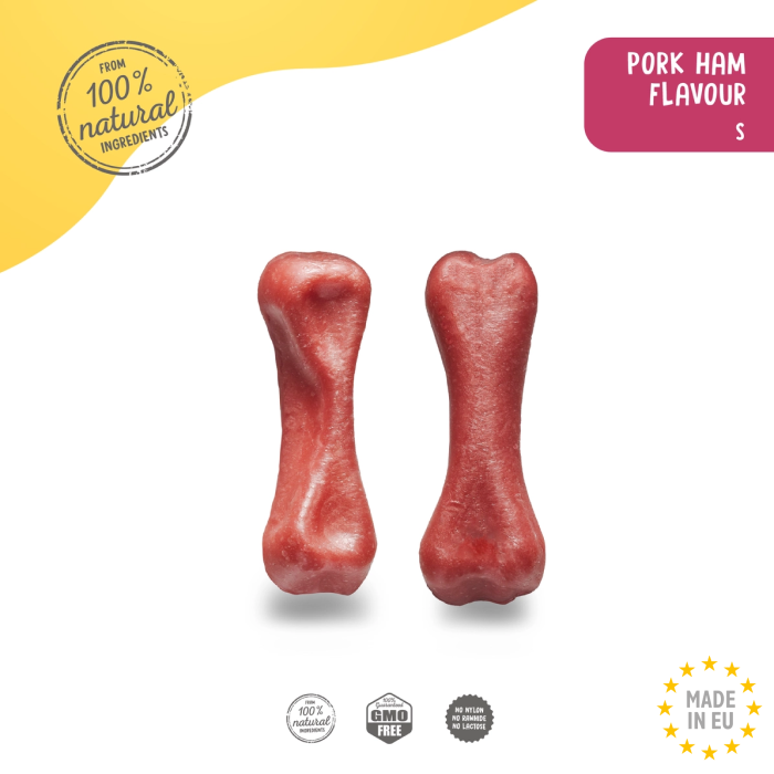 Plutos Healthy chews 100 % Naturlig Tandrendende Oste tyggeben m. Skinke smag Small, EU - Billede 3