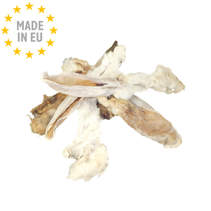 Whesco Kaninøre med pels Kødben/Hundesnack 100g - Fra EU