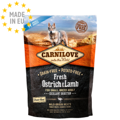 Carnilove Fresh Kornfrit Ostrich & Lamb Excellent Digestion, Hunde Foder 1,5 Kg