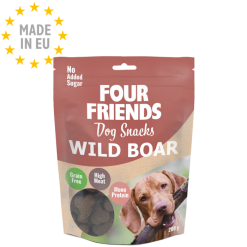 Four Friends Crunchy Mono protein Godbidder m. Vildsvin 200g, Fra EU