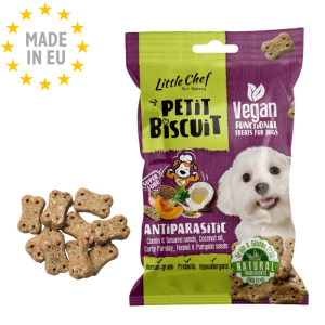 Little Chef Antiparasitisk Veganske Kornfri Godbidder til Hund, 100g, Fra EU