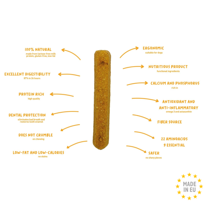 Plutos Healthy chews 100 % Naturlig Tandrendende Oste tyggeben m. Kyllinge smag Large 4 stk