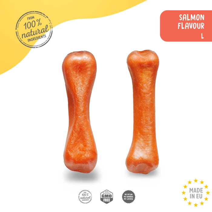 Plutos Healthy chews 100 % Naturlig Tandrendende Oste tyggeben m. Lakse smag Large