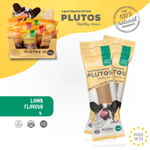 Plutos Healthy chews 100 % Naturlig Tandrendende Oste tyggeben m. Lam smag Large