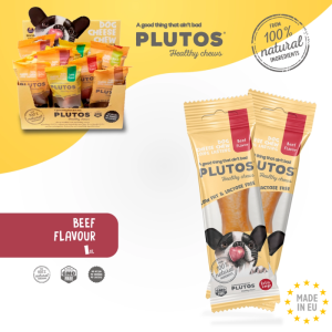 Plutos Healthy chews 100 % Naturlig Tandrendende Oste tyggeben m. Okse smag XLarge