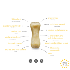 Plutos Healthy chews 100 % Naturlig Tandrendende Oste tyggeben m. Peanut Butter smag Large