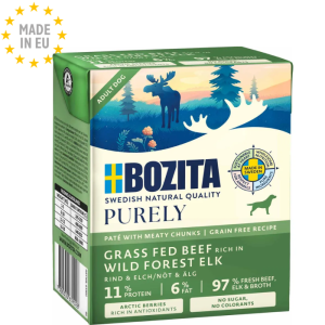 Bozita Dog Purely Pate Naturligt vådfoder Kornfri Okse & Elg 370g