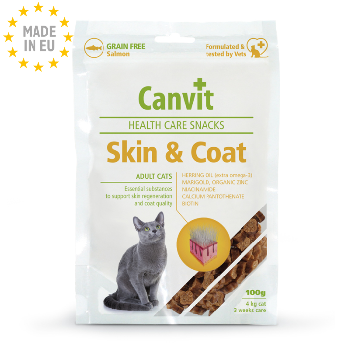 Canvit Health Care Snack Skin & Coat godbidder til Kat 100g