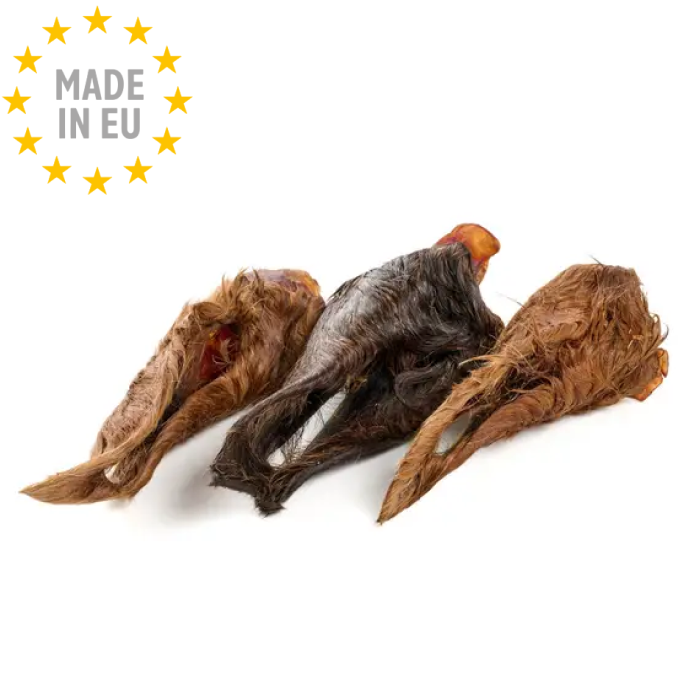 Kauartikel Heste Øre m. Pels tørret Naturlig Snack til hund 100g, Fra EU