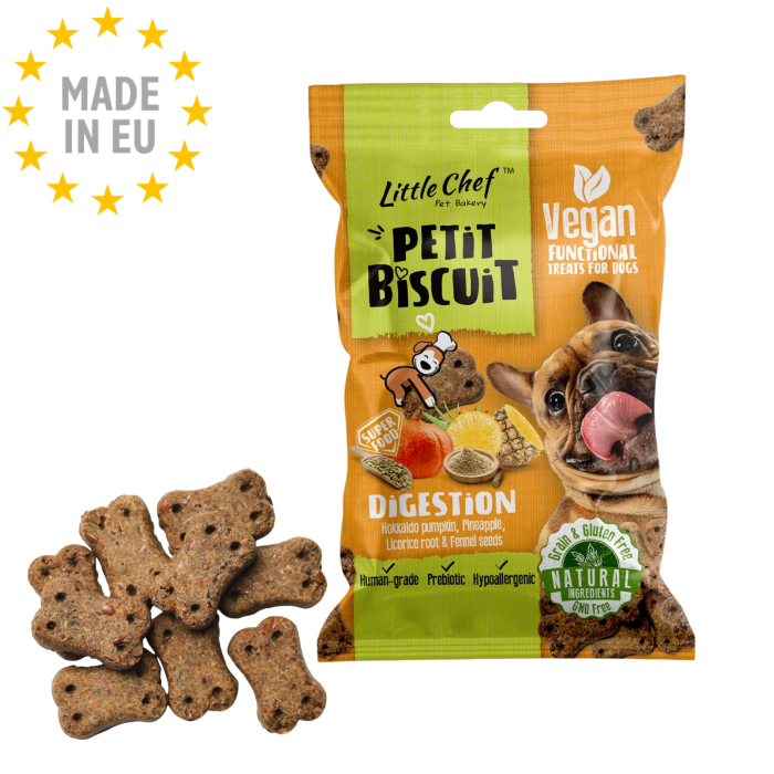 Little Chef Digestion Veganske Kornfri Godbidder til Hund, 100g, Fra EU