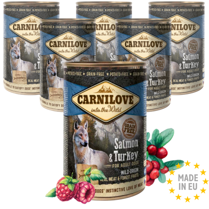 Carnilove Vådfoder m. Laks & Kalkun kød 400g x 6 stk (Pakke tilbud)