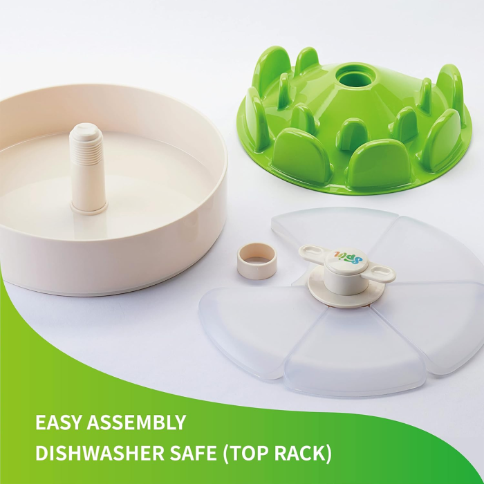 Paw Spin Aktiverings Slow Feeder UFO Maze med Twister Låg Ø 25 cm Grøn - Billede 2