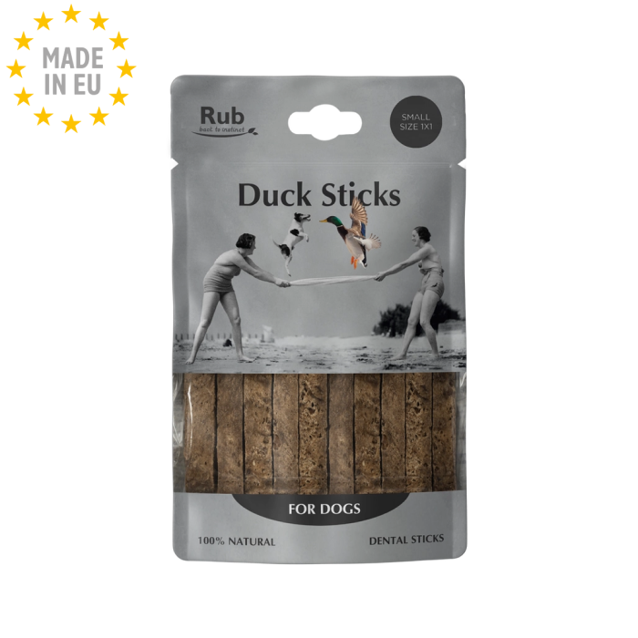 Retorn Duck Sticks - 100 % Naturlig snack der passer til dit Retorn legetøj til hund, And, 100g, EU