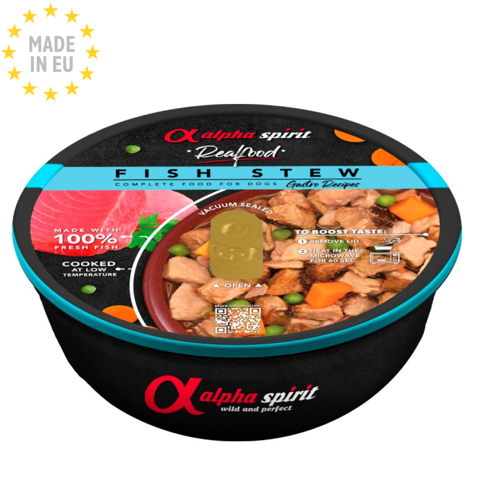Alpha Spirit Real Food Fish Stew Komplet Vådfoder Måltid til Hund, Tun, 280g, EU