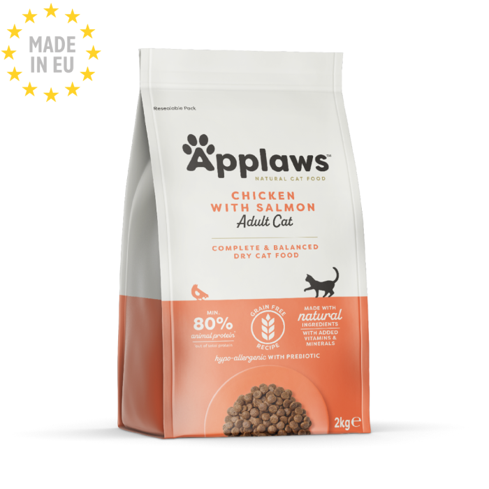 Applaws Naturligt tørfoder til Kat kornfri med Kylling & Laks, 2kg EU
