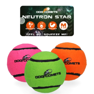 Dog Comets Neutron Star Tennisbold Legetøj til Hund M Ø6cm, Pink/ Orange/Grøn