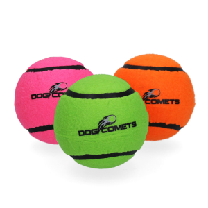 Dog Comets Starlight Tennisbold Legetøj til Hund M Ø6cm, Pink/ Orange/Grøn