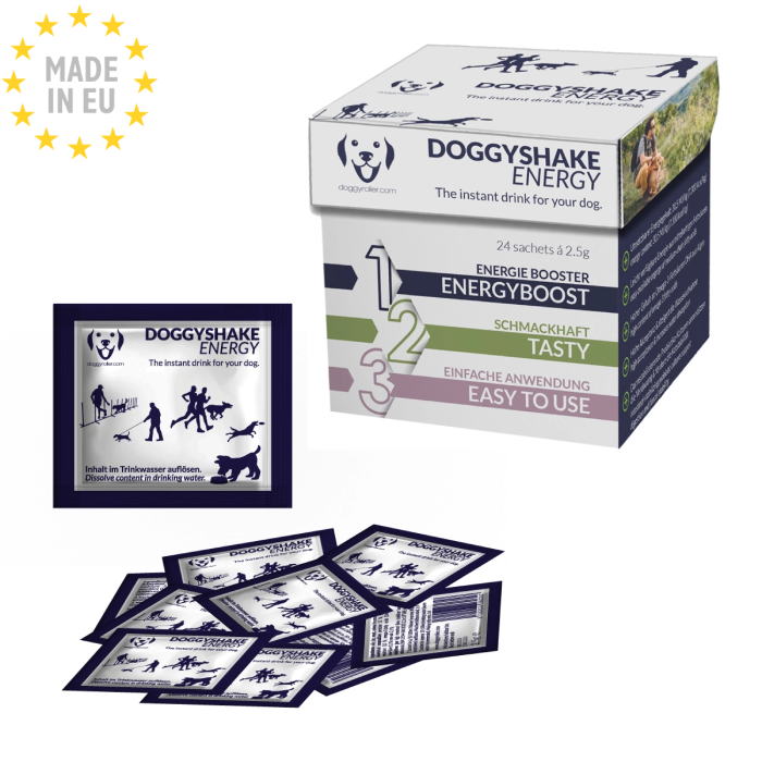 Doggyshake Energy - Instant Pulver/Drikke Tilskud Til Hunde, 24 Pak