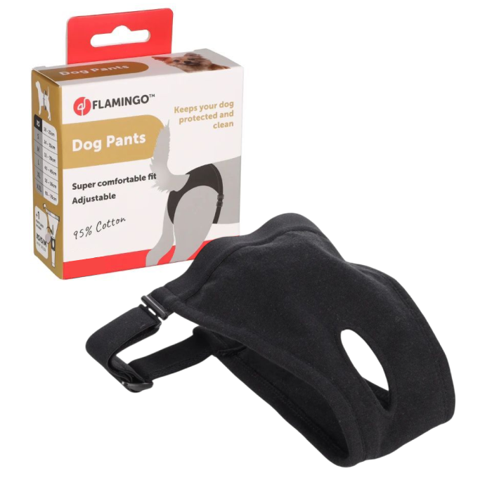 Løbetid Beskyttelsesbukser Til hund m. velcro LUVLY, XS-M Sort