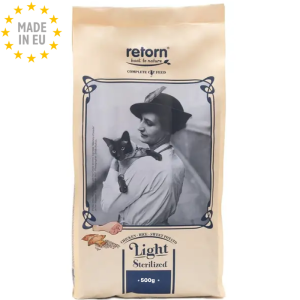 Retorn Light Sundt tørfoder til Steriliseret Kat Med Kylling & Sød kartoffel, 500g EU