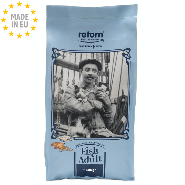 Retorn Sundt tørfoder til Kat Med Fisk & Sød kartoffel, 500g EU
