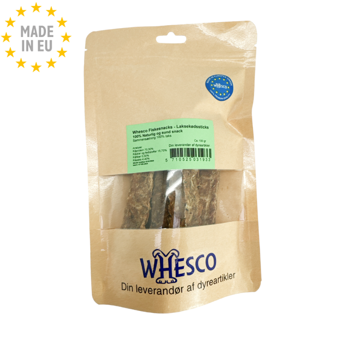 Whesco Laksekøds sticks Naturlig snack til Hund 100g, EU
