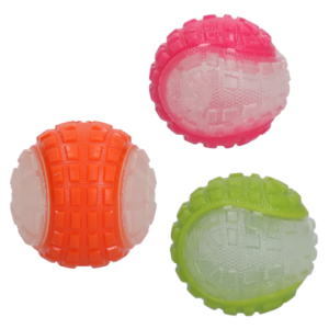 Dog Comets Glow in the Dark Moon Håndfør Legetøj til Hund M Ø6cm, Pink/ Orange/Grøn