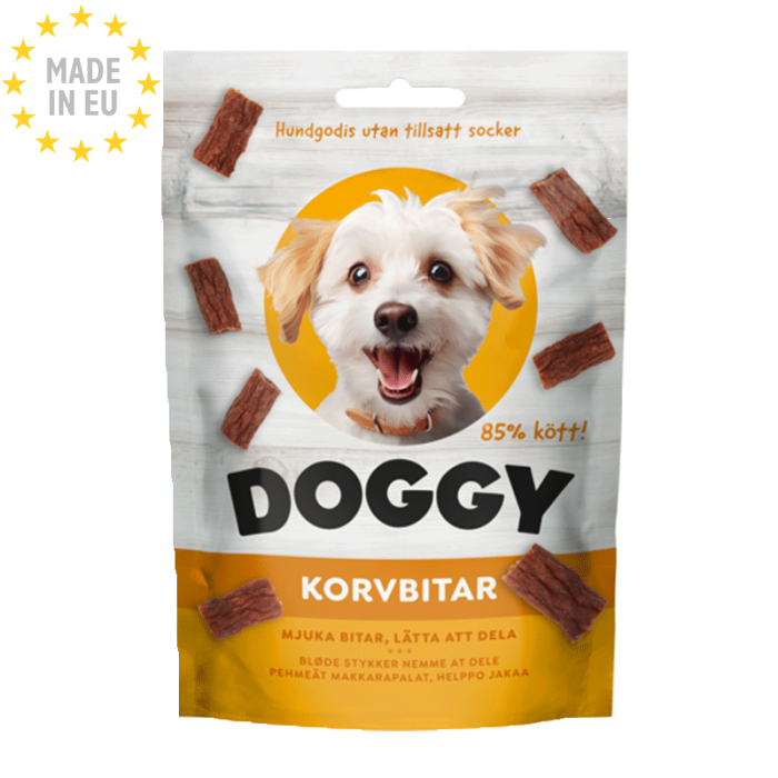 Doggy Semi-Moist Bløde Godbidder m 85 % kød 55g, EU