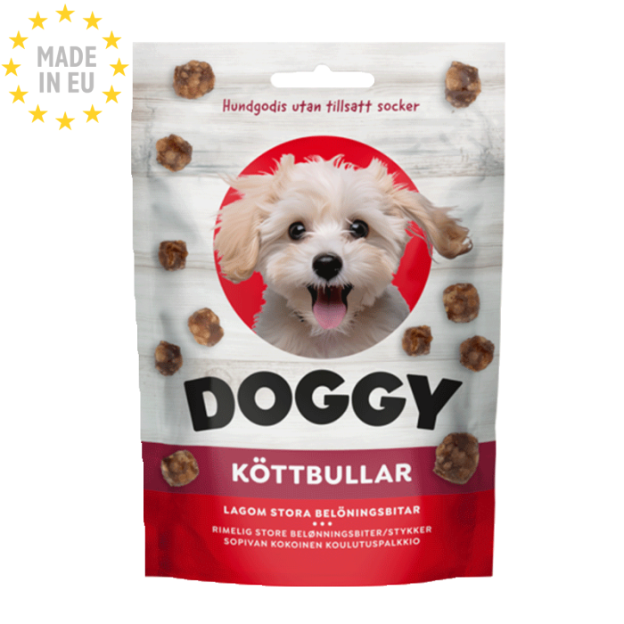 Doggy Semi-Moist Bløde Godbidder " Mini kødboller" m. Gris, 50g, EU