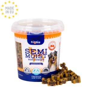 Frigera Semi-Moist, Bløde Godbidder til Hund, Lam & Ris, 500g, Fra EU