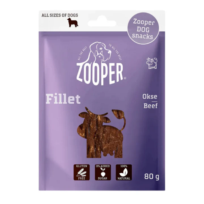 Zooper Beef fillet Kornfri Snack til Hund, m. Okse, 80g
