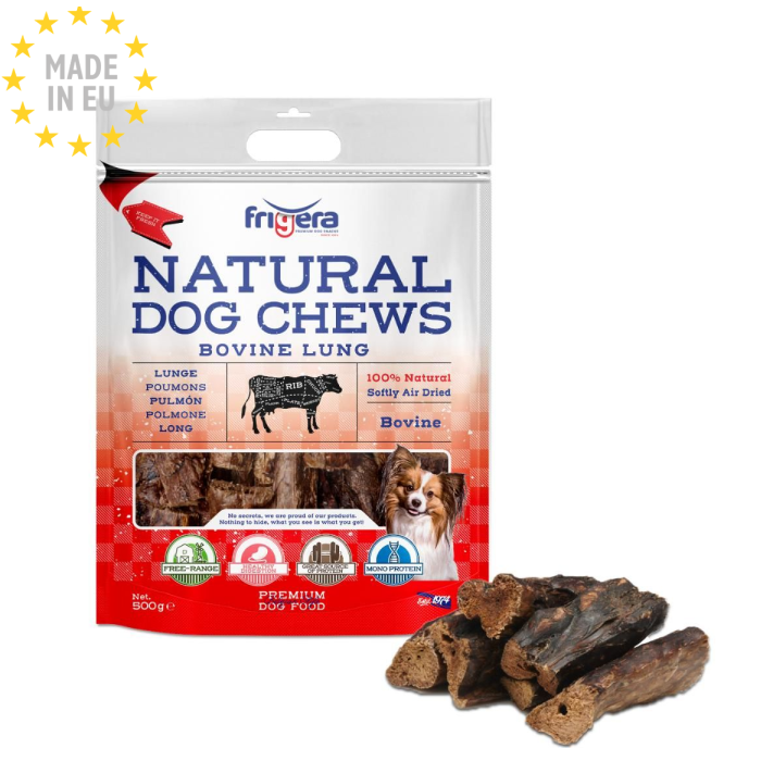 Frigera Natural Okselunge Naturlig Tygge snack til Hund, 500g, EU