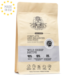 Mr. Bones Dry Barf Naturlig Hundefoder med 90 % Wild Sheep/Får & 10% Grønsager, 450g EU