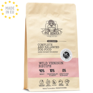 Mr. Bones Dry Barf Naturlig Hundefoder med 90 %Wild Venison, Vildt , 10% Grønsager, 450g EU