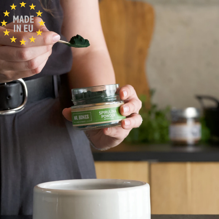 Mr. Bones Spirulina pulver Naturligt Foder tilskud til hund 70g, EU - Billede 2