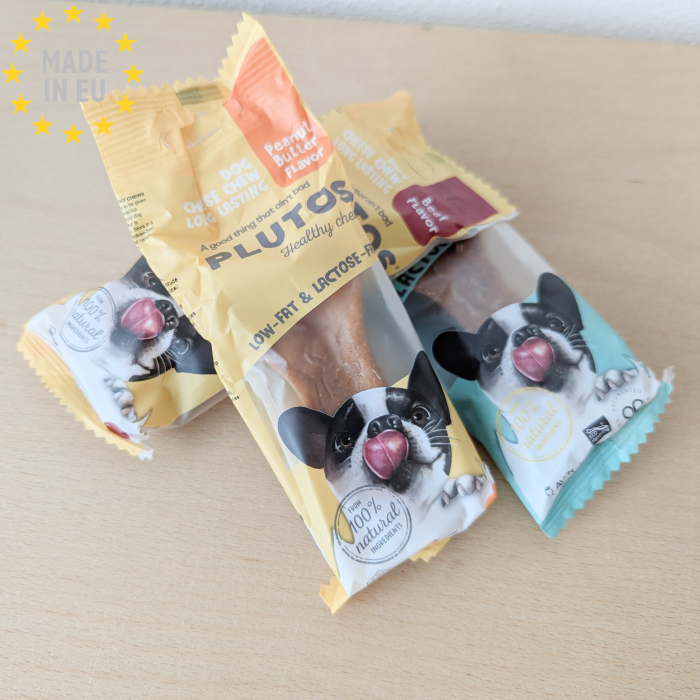 Plutos Healthy chews 100 % Naturlig Tandrendende Oste tyggeben 3 x Medium, EU Ass smag