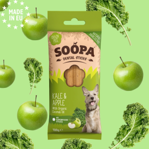 Soopa Dental Sticks Grønkål & Æble Vegansk, 100g (4x25g), EU
