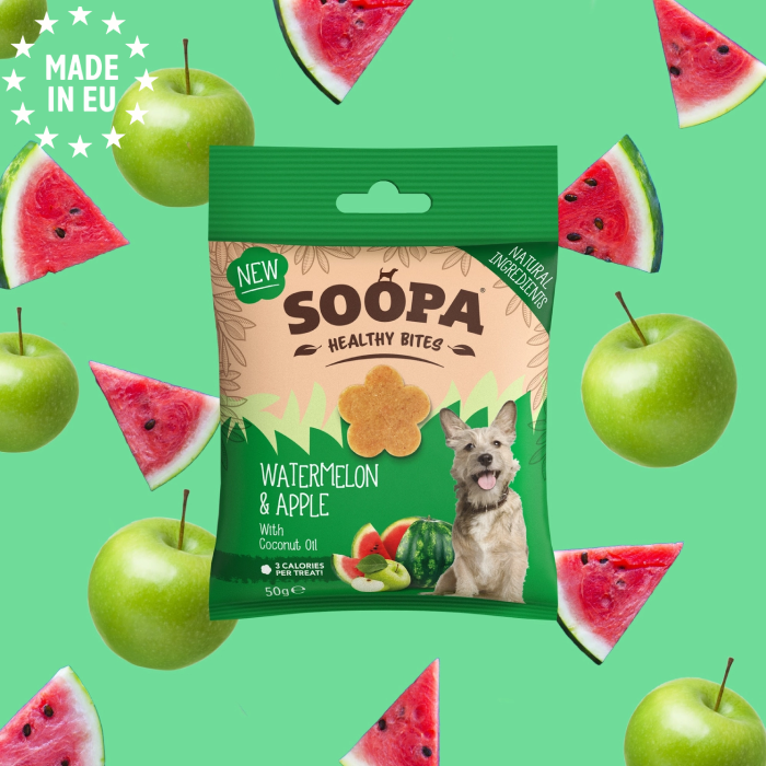 Soopa Healty Bites, Kornfri Vandmelon & Æble Vegansk 50g, EU