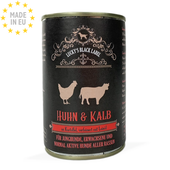 Lucky Vådfoder til Hund & Hvalp Kylling & Kalvekød med Kartofler 400g, EU