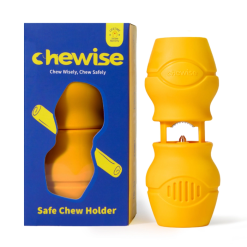 Chewise Snack‑Holder – Sikker tyggetid til Kødben Slidstærkt, Gul