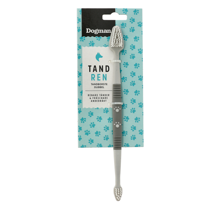 Dogman Dobbelt Hunde tandbørste For Mundhygiejne, 22,5 cm