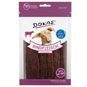 Dokas Tørrede okseskiver Kornfri Til Hund M. Okse 70g
