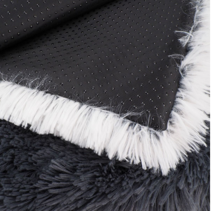 Fluffy Sofa Tæppe, Blødt & Lækkert, Til Hund & Kat, Frossen Hvid 100x70 cm