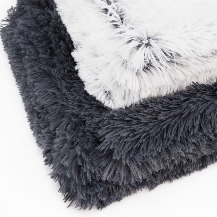 Fluffy Sofa Tæppe, Blødt & Lækkert, Til Hund & Kat, Frossen Hvid 100x70 cm - Billede 3