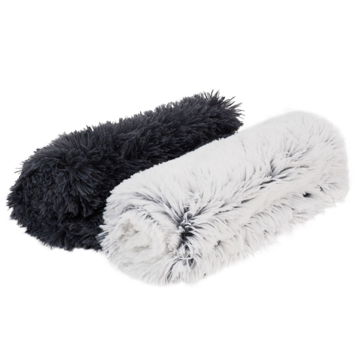 Fluffy Sofa Tæppe, Blødt & Lækkert, Til Hund & Kat, Frossen Hvid 100x70 cm - Billede 4