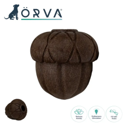 Orva Tuff Stuff Acorn Aktiverings legetøj til godbidder, Hund, Ø11 cm Brunt