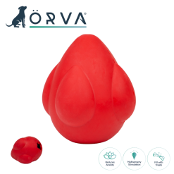 Orva Tuff Stuff Godbids Shuttle Aktiverings legetøj til godbidder, Hund, Ø10 cm Rød